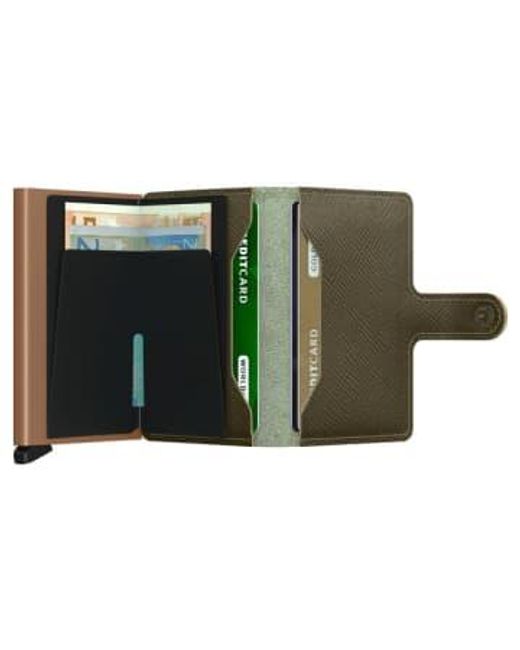 Secrid Green Mini Wallet Saffiano for men