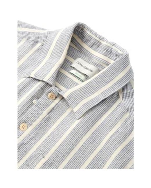 Riviera camisa manga corta barlow Oliver Spencer de hombre de color Gray