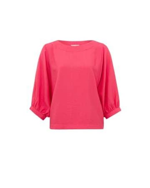 Batwing Top With Boatneck And Long Sleeves Or Paradise Pink di Yaya