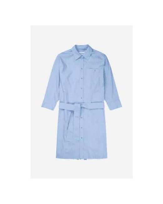 Munthe Blue Masseila Floral Back Striped Shirt Dress Col: /cream Multi, 10