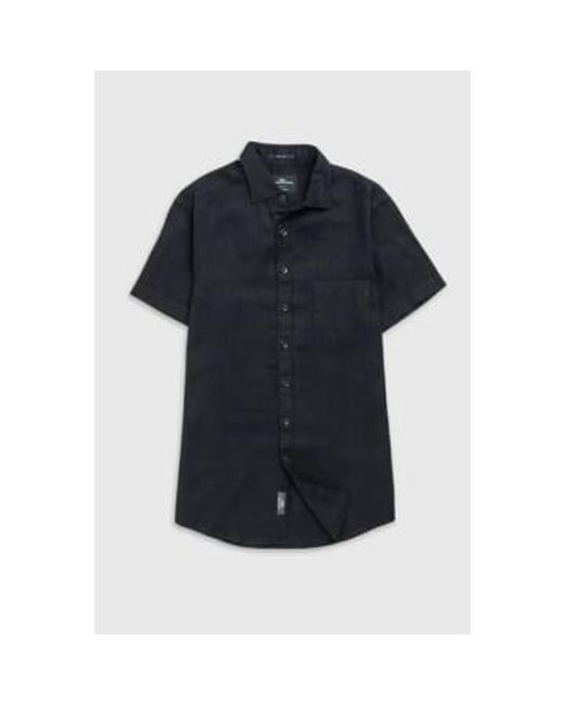Rodd And Gunn Palm Beach Short Sleeve Linen Shirt In Midnight Lp6266 di Rodd & Gunn in Blue da Uomo
