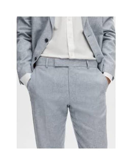 SELECTED Blue Anton Regular Linen Trousers 46it for men