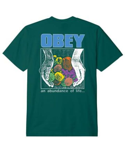 Obey Green T-shirt Abundance Of Life M for men