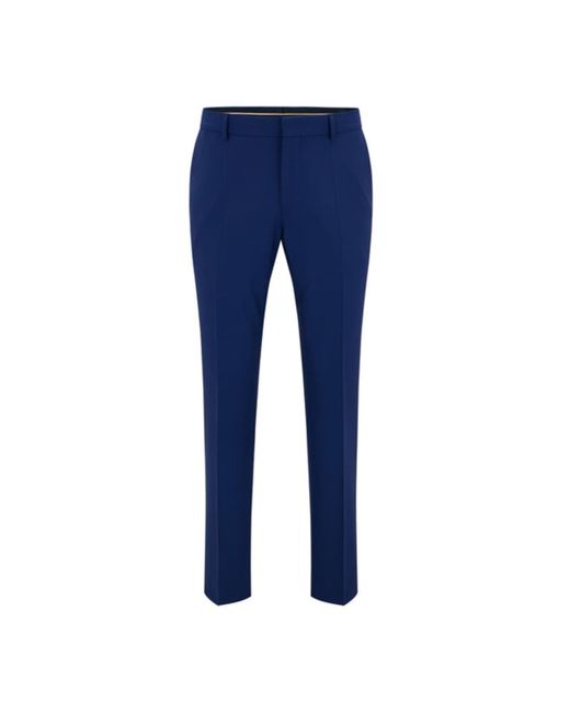 BOSS by HUGO BOSS Blue Stretch Virgin Wool Slimfit Suit Trousers for Men |  Lyst