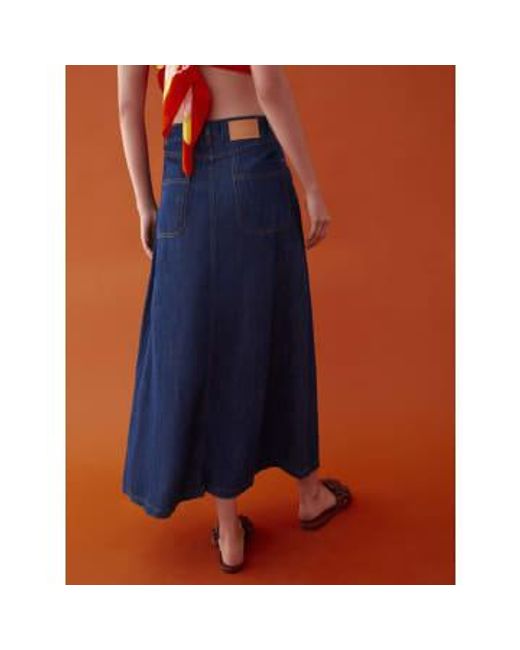 iBlues Blue Vasco Flared Skirt Jeans Uk 8