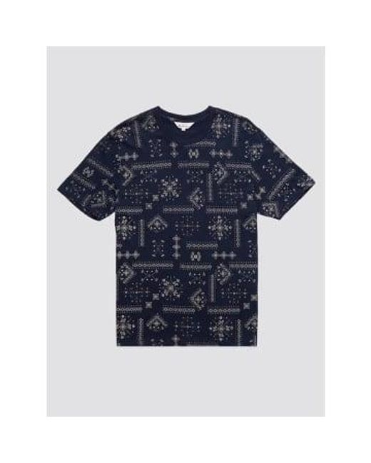 Ben Sherman Blue Geo Print T -shirt Navy S for men