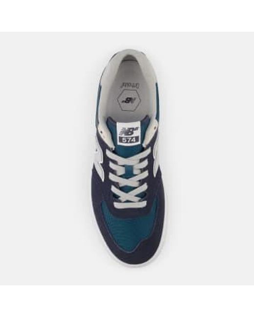 New Balance Blue Numeric 574 Vulc Trainers Navy/grey Uk7 for men