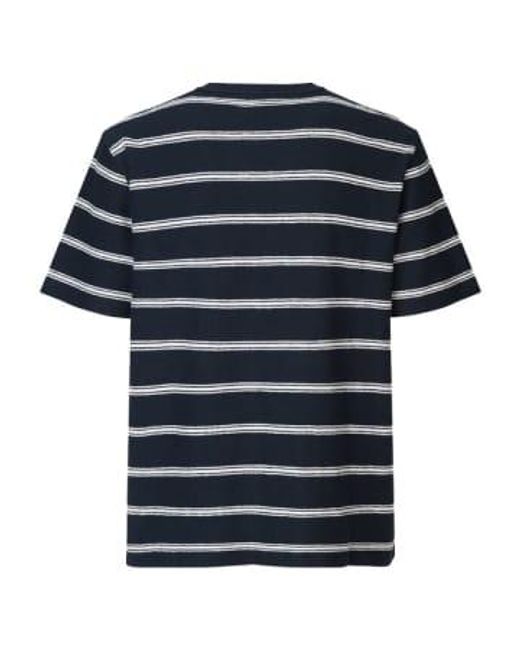 Camiseta Katlego Woven Stripe Azul marino oscuro / Blanco Samsøe & Samsøe de hombre de color Blue