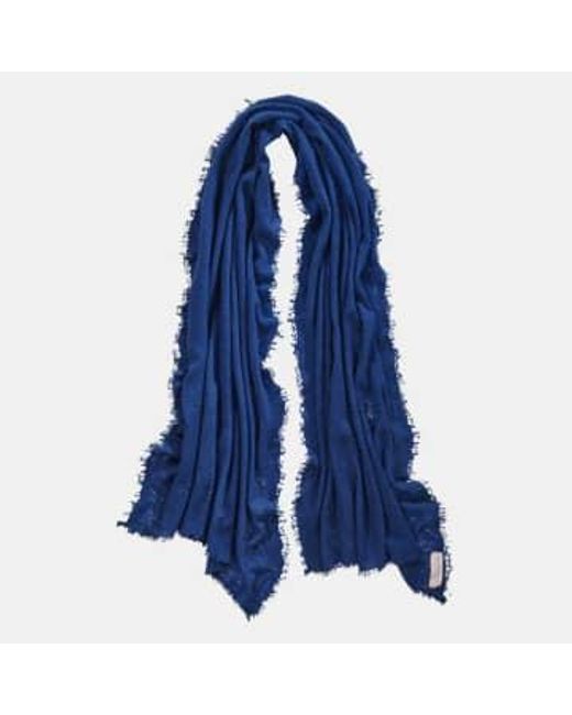 PUR SCHOEN Blue Hand Felted Cashmere Soft Scarf Jeans + Gift Wool