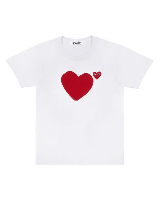 T-Shirt avec Coeur Rouge COMME DES GARÇONS PLAY pour homme en coloris White