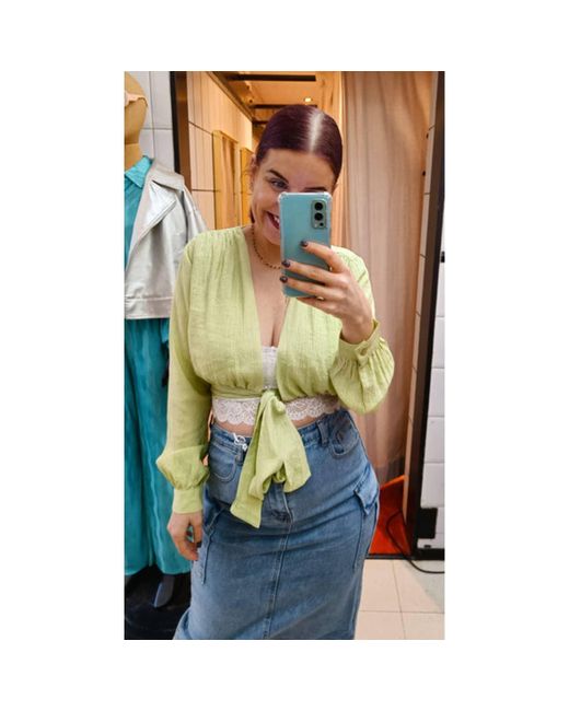 Effeny Jessy Pocket Jeans Skirt in Green | Lyst