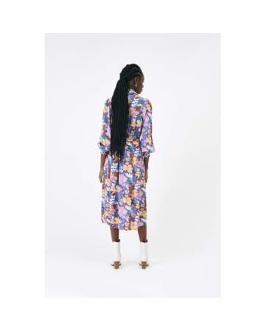 Charly Seventies Inspired Boho Floral Dress di Suncoo in White