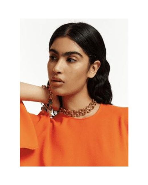 Essentiel Antwerp Orange Ernie Chain Necklace One Size