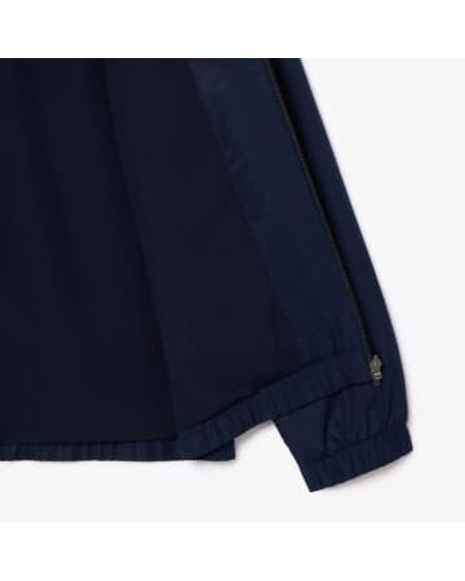 Lacoste Herren-Sportjacke aus recycelter Faser mit Reißverschluss und Kapuze in Blue für Herren