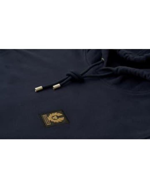 Belstaff Baumwollfleece-Kapuzenpullover Dark Ink Navy – Small in Blue für Herren