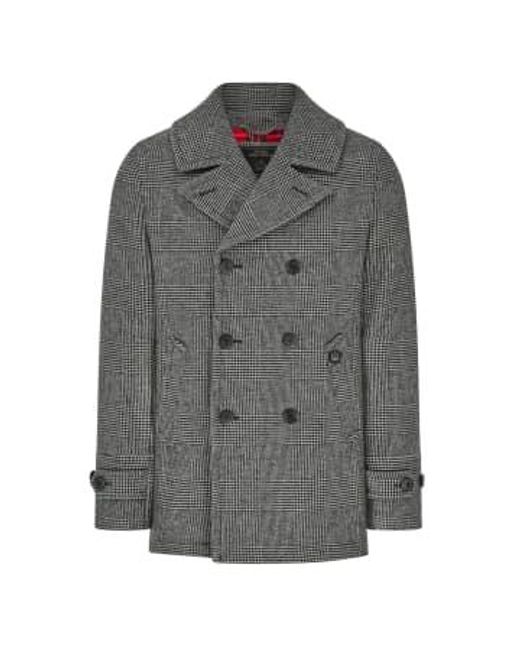 Merc London Gray Fairford Check Pea Coat M for men