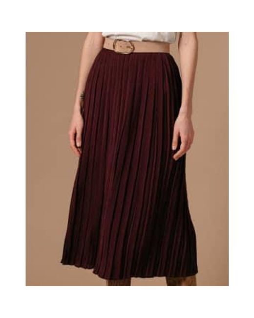 Grace & Mila Purple Midi Pleated Skirt