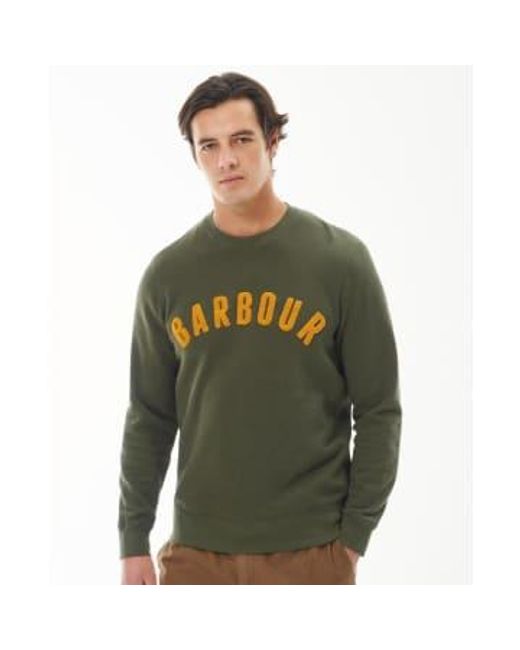 Barbour Green Prep Logo Crew Sweatshirt Olive M for men