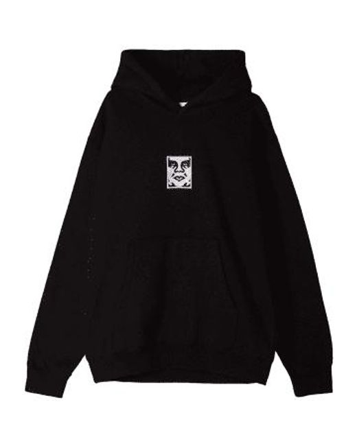 Obey Black Icon Extra Heavy Hoody for men