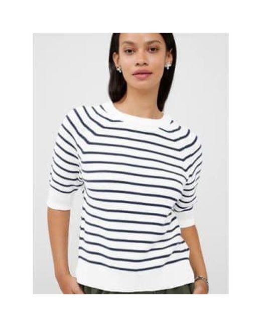 French Connection White Lily Mozart Stripe Short Jumper