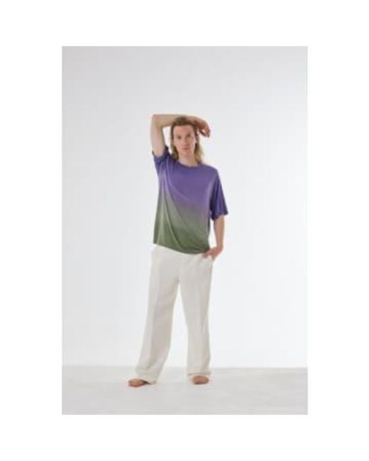 Linen Faded Design T Shirt Purple di Daniele Fiesoli da Uomo