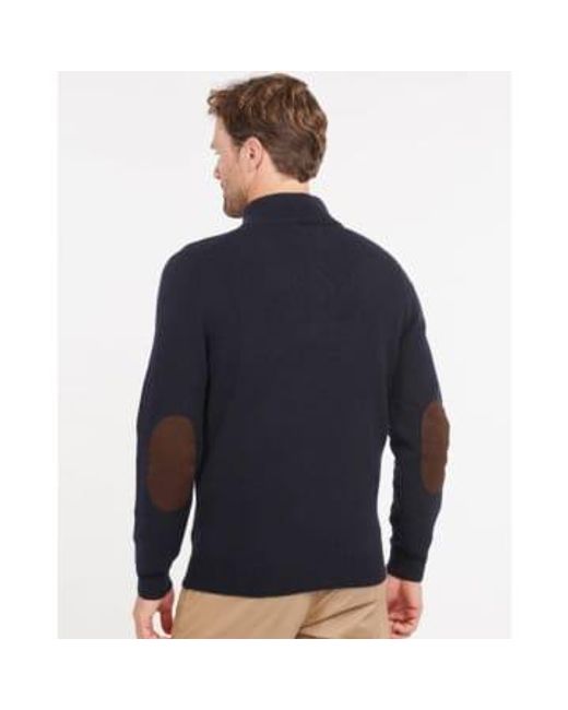 Barbour Blue Patch Half Zip Navy L for men