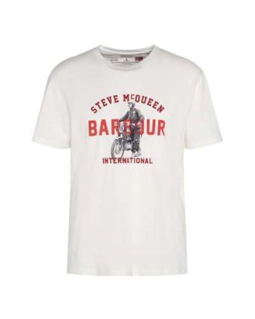 Barbour White Speedway T-shirt Whisper S for men