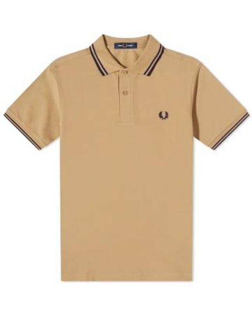 Fred Perry Natural Slim Fit Twin Tipped Polo Warm Stone / French / for men