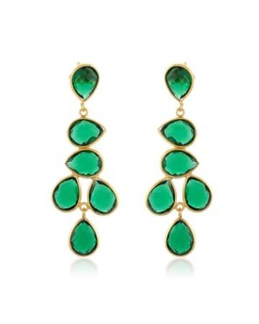 Shyla Green Sheena Earrings Plated / Clear