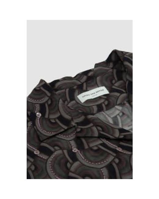 Dries Van Noten Black Carltone Embroidery Shirt 50 for men