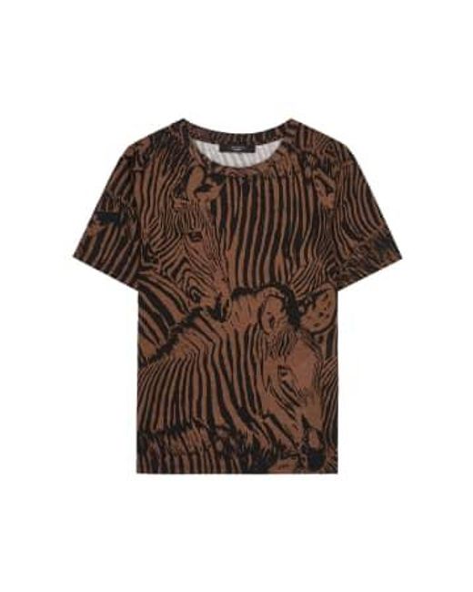 Weekend by Maxmara Brown Eloisa Zebra Print T Shirt Xs