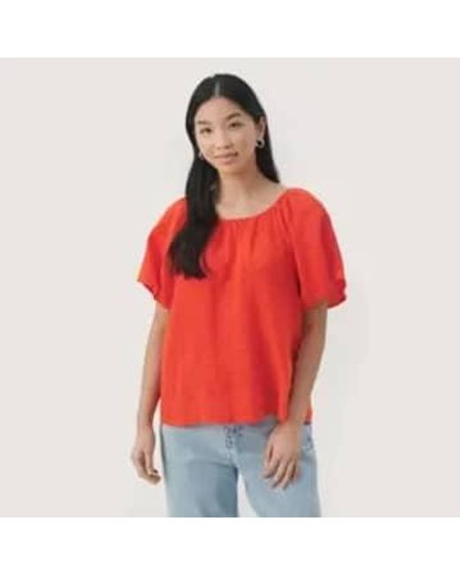 Georgiana linen blouse mandarin Part Two en coloris Orange