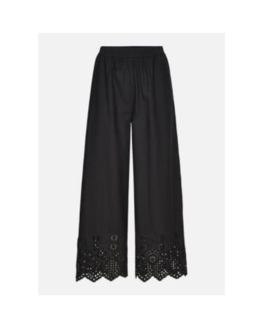 Broderie Anglaise Trousers di Rosemunde in Black