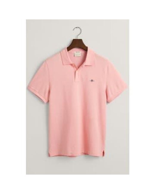 Polo bouclier en piqué coupe regular Gant pour homme en coloris Pink