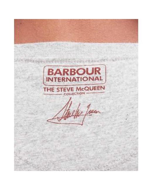 International Strike T Shirt Marl di Barbour in White da Uomo