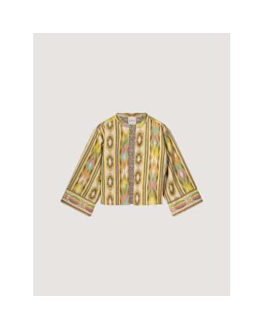Ikat Patterned Reversible Jacket Multicolour di Summum in Metallic