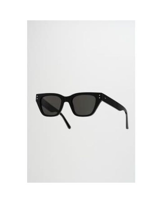Monokel Black Memphis Green Solid Lens Sunglasses Os