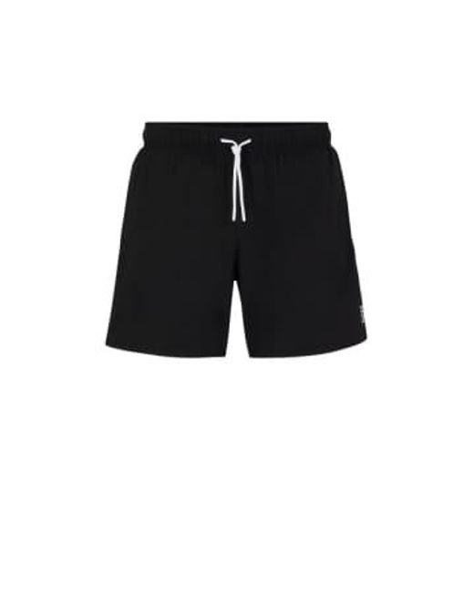 Iconic Swim Shorts With Stripe Detail In 50491594 001 di Boss in Black da Uomo