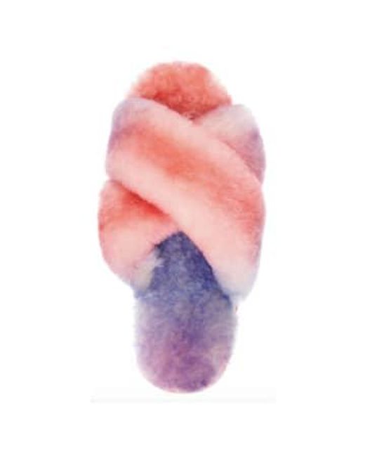 EMU Pink Mayberry Sheepskin Tie Dye Slippers