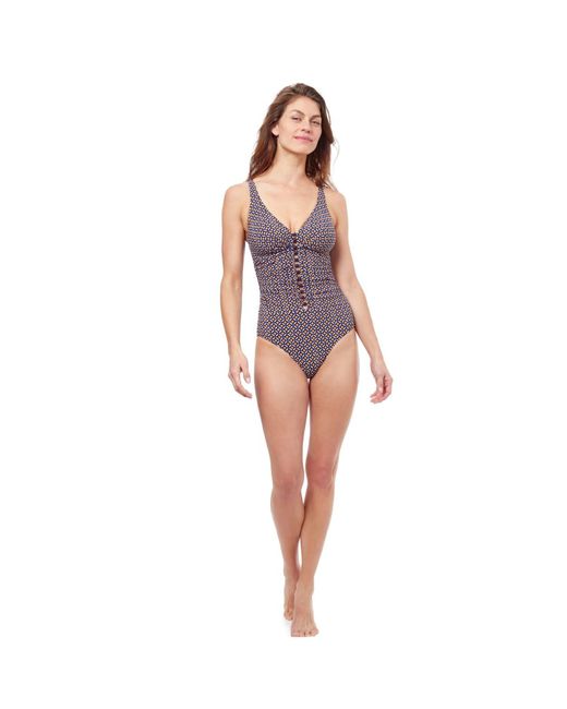 E24092D31 Let It Be Swimsuit In Navy And Orange di Gottex in Purple
