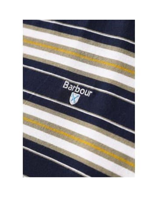Mens Boldron Stripe T Shirt In 1 di Barbour in Blue da Uomo