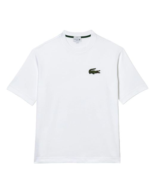 Lacoste T Shirt Loose Fit Large Crocodile White for men