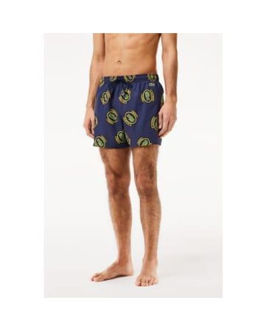 Lacoste Blue Printed Swim Shorts for men