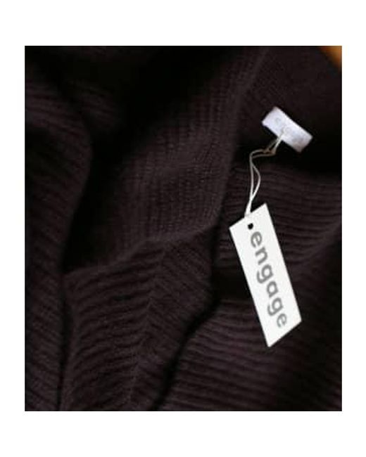 Cashmere Fashion Black Engage Cashmere Open Poncho Jacket