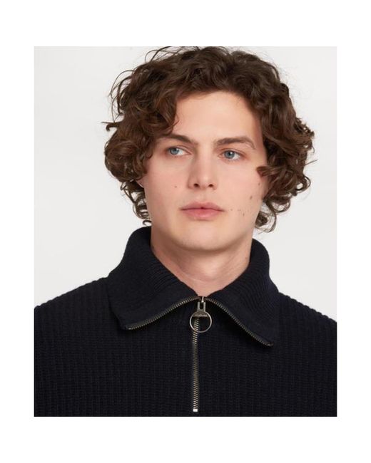 mens half zip jumper navy