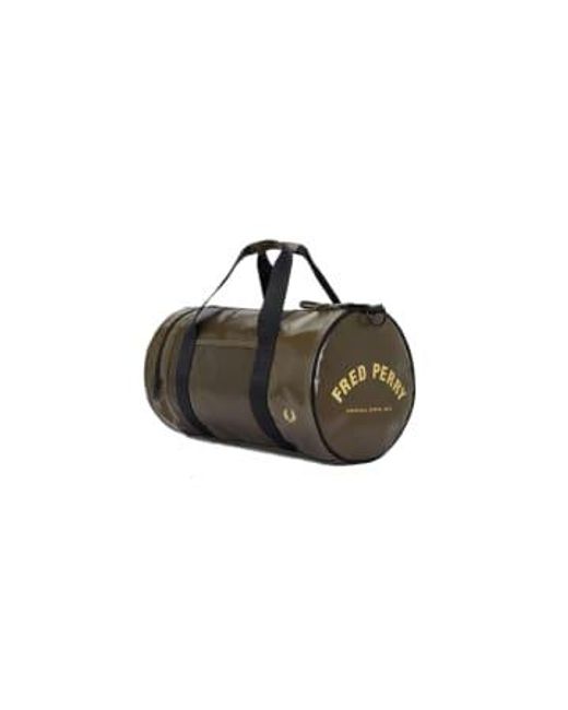 Fred Perry Black Tonal Pu Barrel Bag Uniform / Gold One Size for men