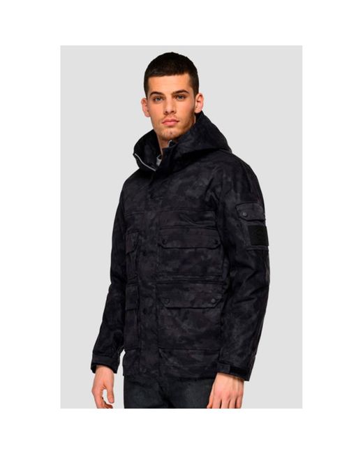 Veste à capuche camouflage noir Replay pour homme en coloris Bleu | Lyst