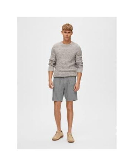 SELECTED Gray Slhregular-brody Sky Captain Oatmeal Shorts S for men