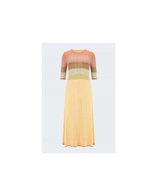 Vanessa Bruno Multicolor Coronille Crochet Contrast Hem Midi Dress L