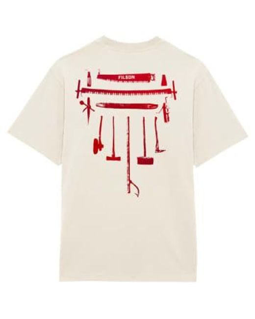 Filson Natural Frontier Graphic T-shirt Silver Birch/savy Red Small for men
